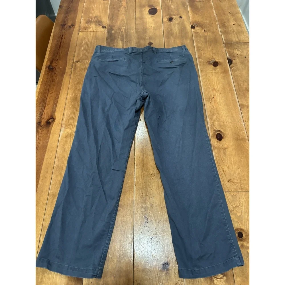 DOCKERS Men's W38 L29 Straight Fit Chino Pants Blue Flat Front Casual